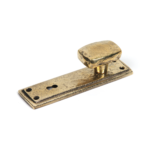 [특가] 황동 중문손잡이 사각노브 엔틱골드