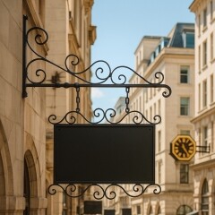 단조 꽈배기 간판 블랙 (515mm)